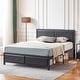 Vecelo Industrial 3 Piece Bedroom Set Platform Bed Frame And 