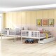 preview thumbnail 8 of 10, Full Bunk Bed with Drawers & Ladder - Solid Pine Wood Construction
