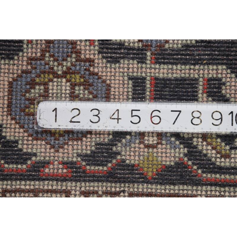 Hand Knotted Oriental 100% Wool Carpet Traditional Geometric Green Heriz (serapi) Area Rug - 9' 9'' X 7' 11''