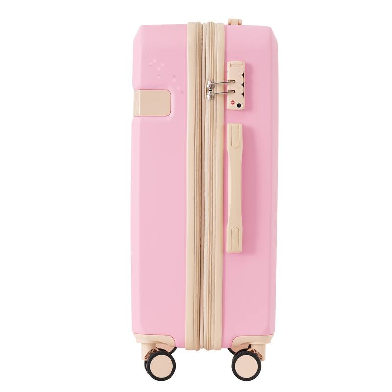 4 Piece ABS Expanable Spinner Wheels Lightweight Luggage Set w/TSA Lock and Compression Packing Cubes