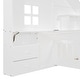 preview thumbnail 9 of 37, Wooden Floor Platform Bed with House Shape Storage Wingback Headboard, House Bed with USB, Window and Bedside Drawers