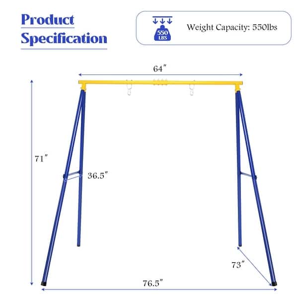 Gymax Extra Large Heavy Duty AFrame Steel Swing Stand AllSteel Metal