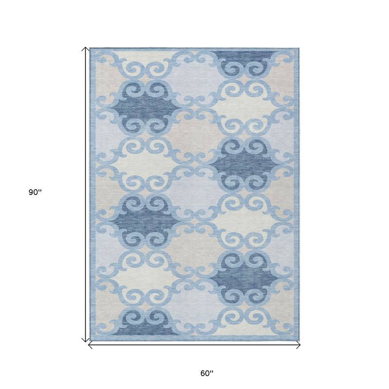 HomeRoots Trellis Transitional Rectangle Outdoor Rug