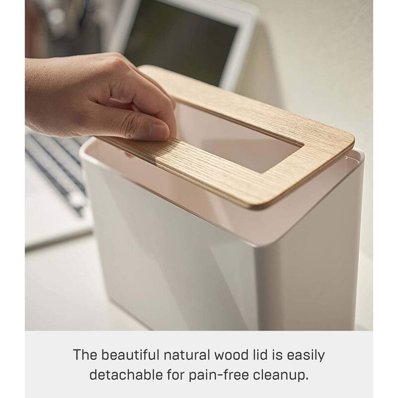 Yamazaki Home Countertop Waste Bin, ABS Plastic, 0.45 gallons, 1.7 liters, Lid