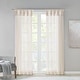 preview thumbnail 20 of 21, Madison Park Elowen Twisted Tab Voile Sheer Window Pair 50"W X 84"L - Ivory