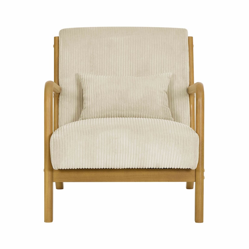 Wooden Lounge Chair - Beige