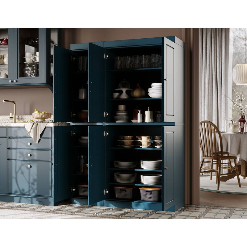 Palace Imports 100% Solid Wood 48.5" China Pantry Cabinet with Solid or Clear Glass Doors and Adjustable Shelves - 48.5" x 71.5"