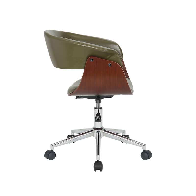 Carson Carrington Sauoarkrokur Faux Leather Office Chair with Chrome Base