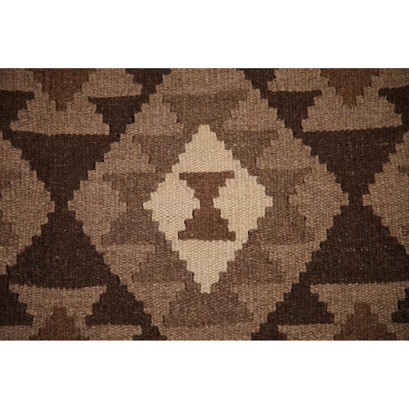 Geometric Kilim Oriental Area Rug Hand-woven Living Room Wool Carpet - 6'10" x 9'10"