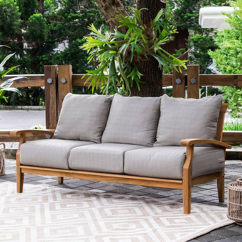 Cambridge Casual Leon 5-Piece Teak Patio Conversation Set with Cushions