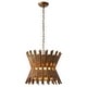 preview thumbnail 12 of 15, 16" Retro Brass Wood Hourglass 4-Light Chandelier Geometric Metal Adjustable Pendant Light for Foyer