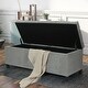 preview thumbnail 12 of 13, Adeco Deluxe Beige Linen Storage Ottoman Bench with Nailhead Trim