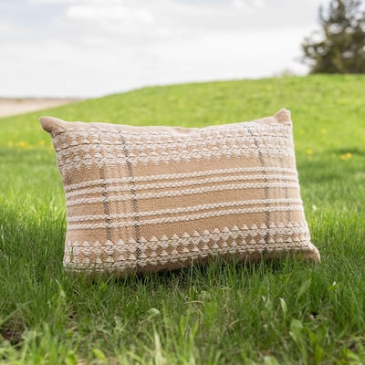 Foreside Home & Garden 14x22 In/Outdoor Geo Diamond Filled Pillow - 22 x 14 x 5"
