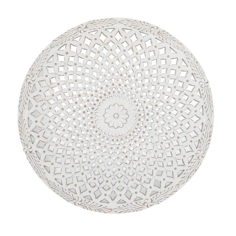 White Wooden Handmade Medallion Geometric Home Wall Decor