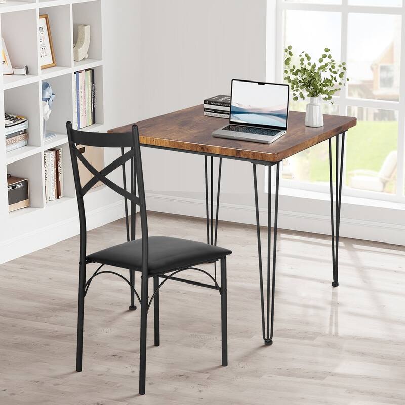 Kitchen Dining Room Table Set with 2 Chairs for Small Space, Apartment,Metal Steel Frame