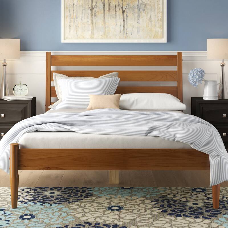 Mid-Century Modern Platform Bed - Queen Size