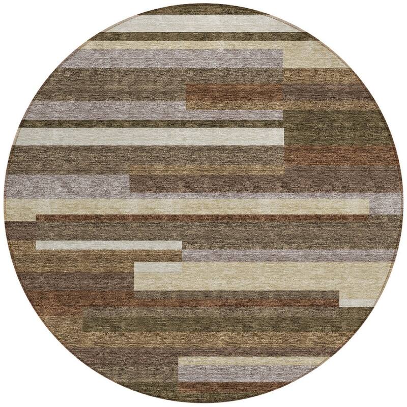 HomeRoots Striped Transitional Rectangle Outdoor Rug