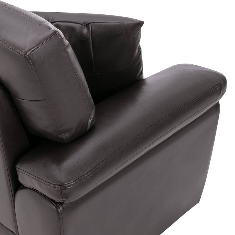 Morden Fort Upholstered Living Room Set, 2 Pieces - Faux Leather chair, Loveseat