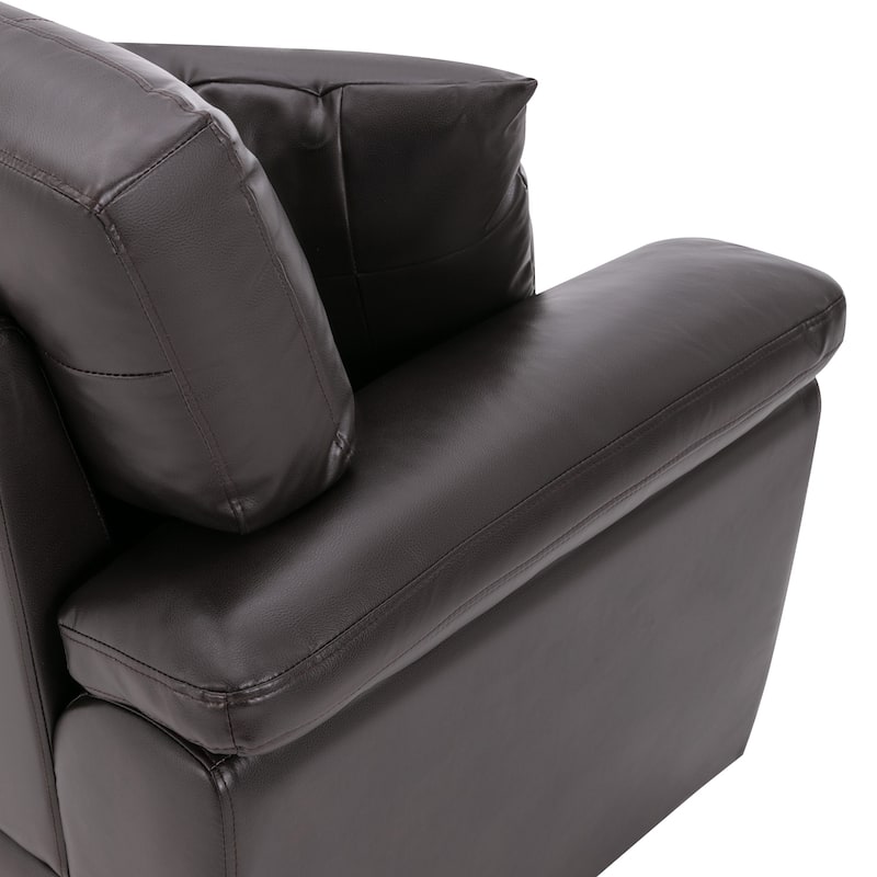 Morden Fort Upholstered Sofa for Living Room,Three-Seater Couch Faux Leather