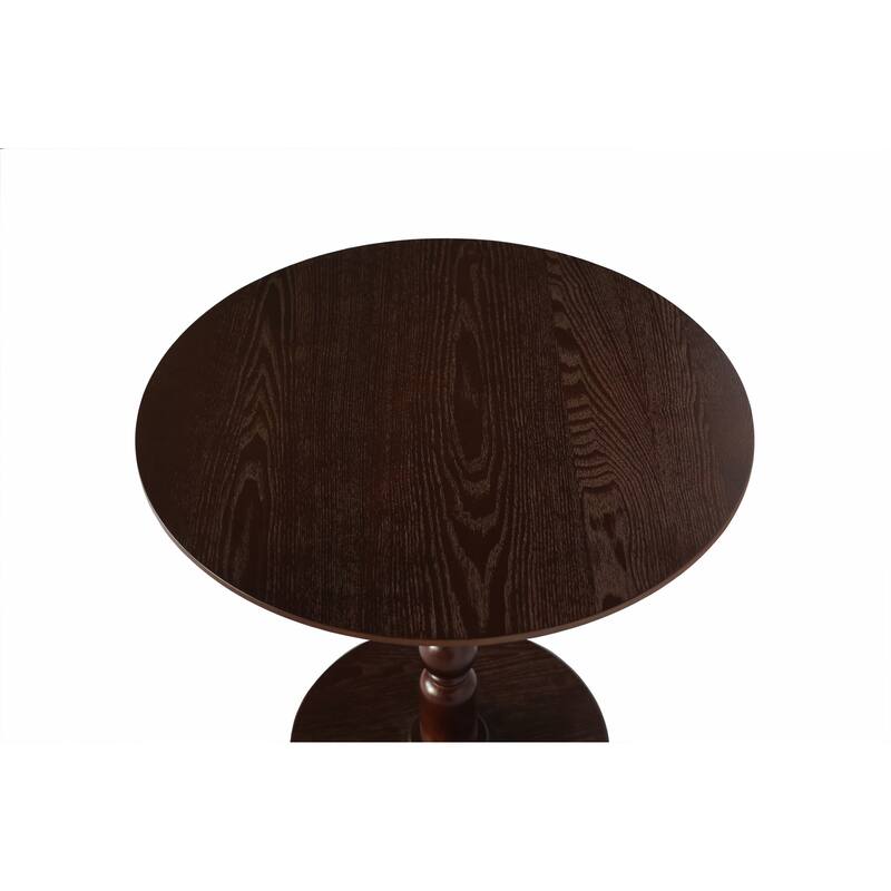23"Accent Round Table, Round Side Table, Small Table for Small Spaces, Modern Accent Nightstand with Solid Wood Leg