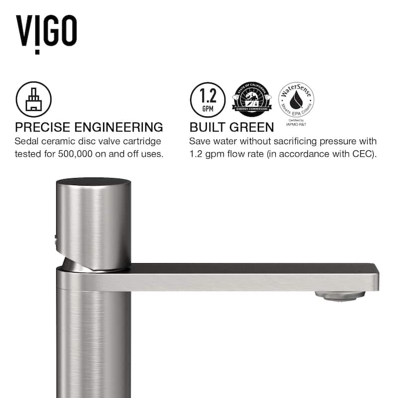 VIGO Halsey 8" H Single Handle Single Hole Bathroom Faucet