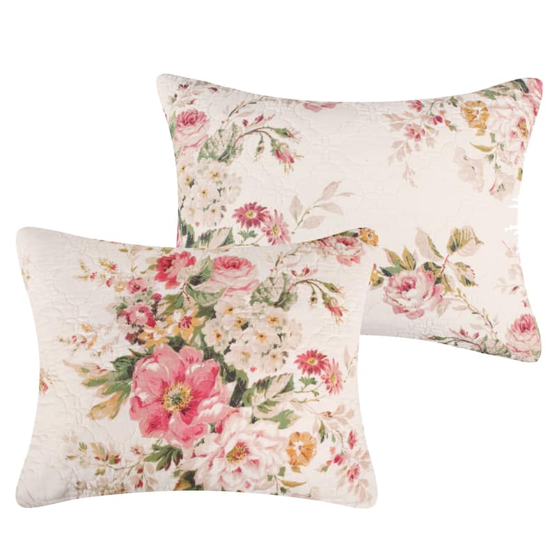 Greenland Home Fashions Grace Traditional Farmhouse Floral Quilt Set