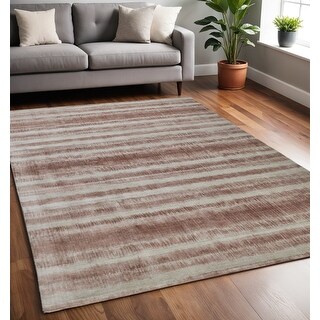 HomeRoots 5' X 8' Tan and Ivory Abstract Hand Woven Area Rug - 5' x 8 ...