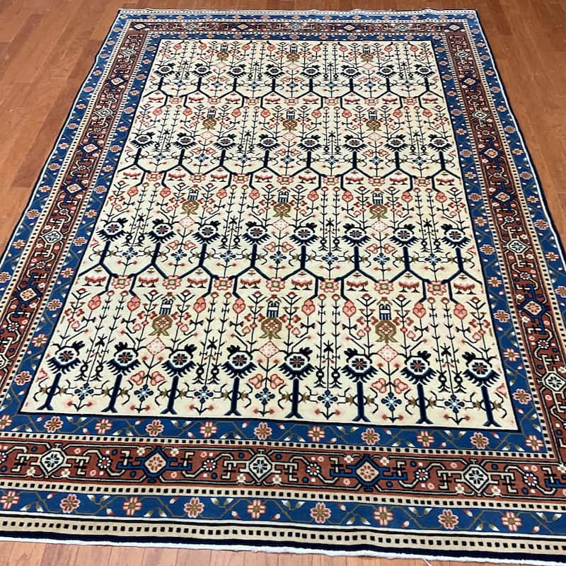 HERAT ORIENTAL Handmade Antique 1920's Art Deco Wool Rug - 6' x 9'