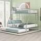 preview thumbnail 11 of 31, Twin Over Full Steel Bunk Bed with Trundle & Ladders