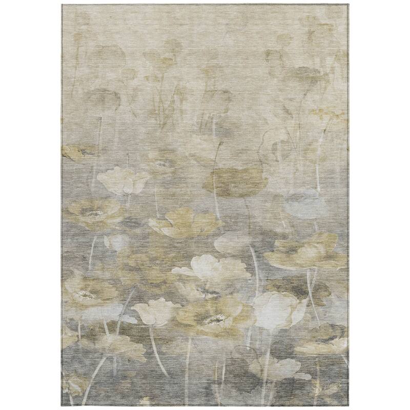 HomeRoots Floral Transitional Rectangle Outdoor Rug