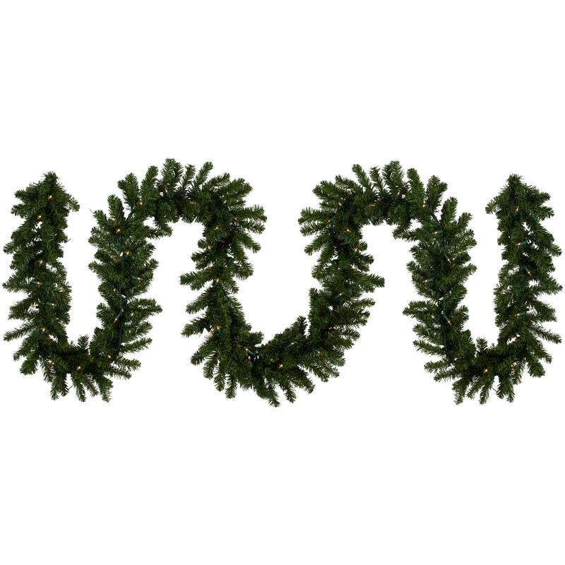 50'x10" Canadian Pine Artificial Christmas Garland Clear Lights