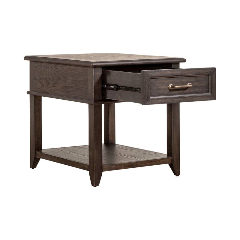 Mill Creek Peppercorn Drawer End Table