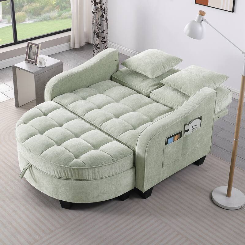 Sofa Comes with Two Small Throw Pillows, Suitable for Living Room and Bedroom