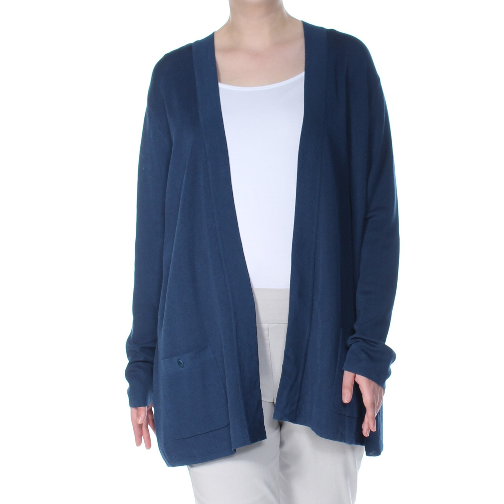 ladies navy cardigan with pockets