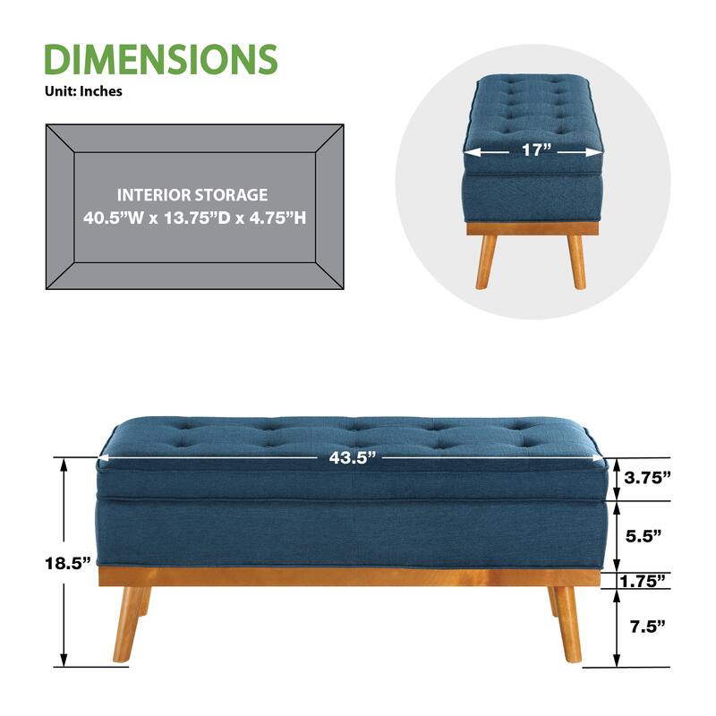 Carson Carrington Sastamala Mid-century Storage Bench