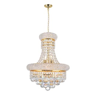 Empire 6 Light 14in Gold Chandelier with Crystals
