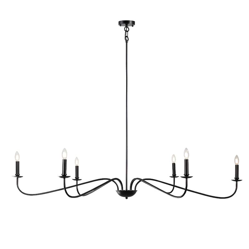 6-Light Classic French Minialist Chandelier with Candle-Style Lighting