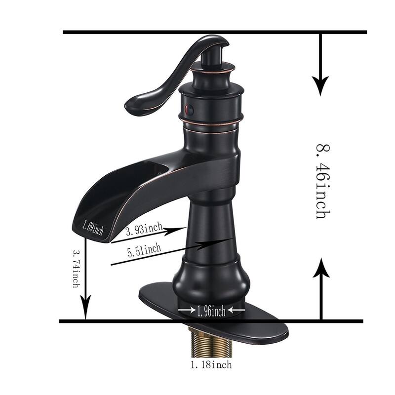 Single Hole Bathroom Sink Faucet with Deck Plate in Oil Rubbed Bronze - 5.51*8.46
