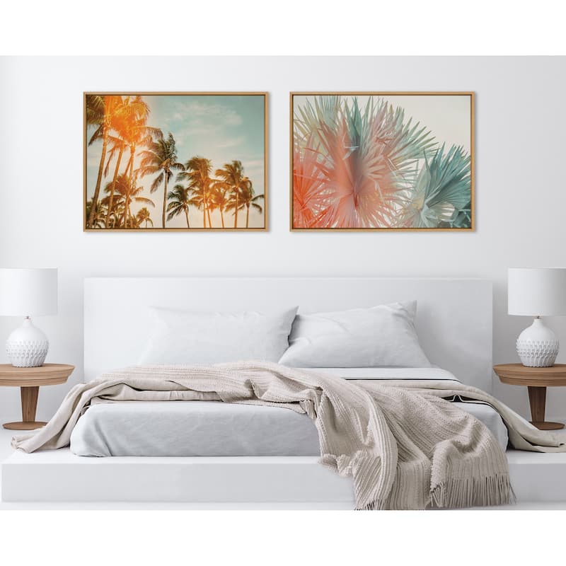 Kate and Laurel Sylvie Miami Breeze Framed Canvas by Alicia Bock