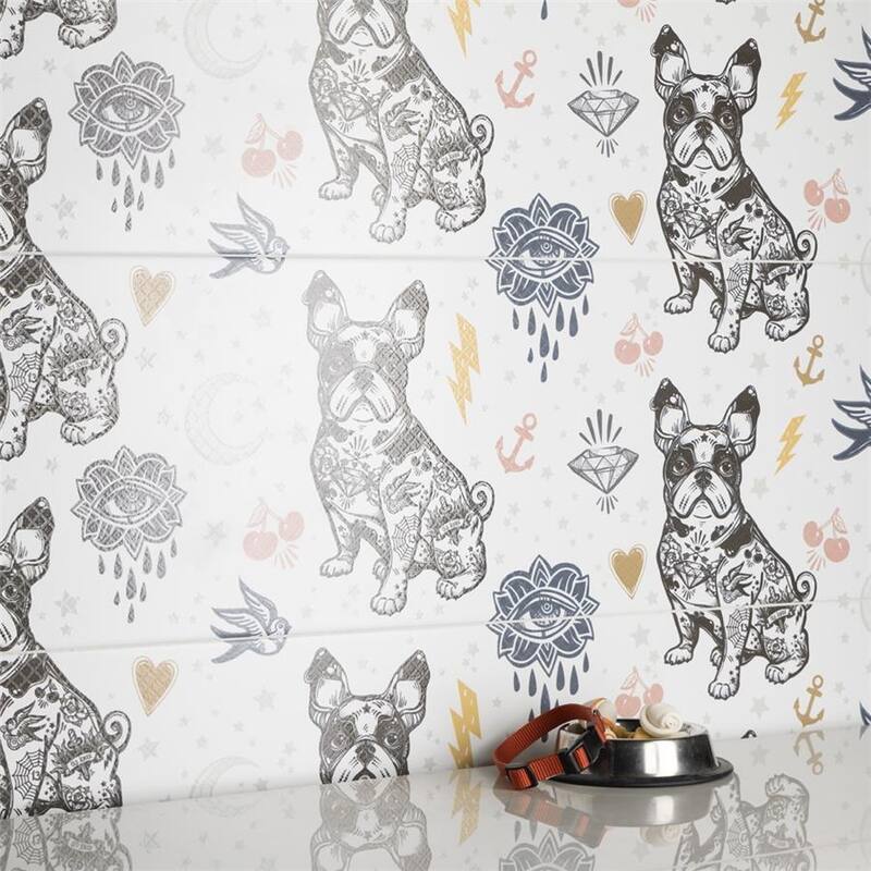Merola Tile Rockstar Frenchie 11-3/4" x 39-1/8" Ceramic Wall Tile