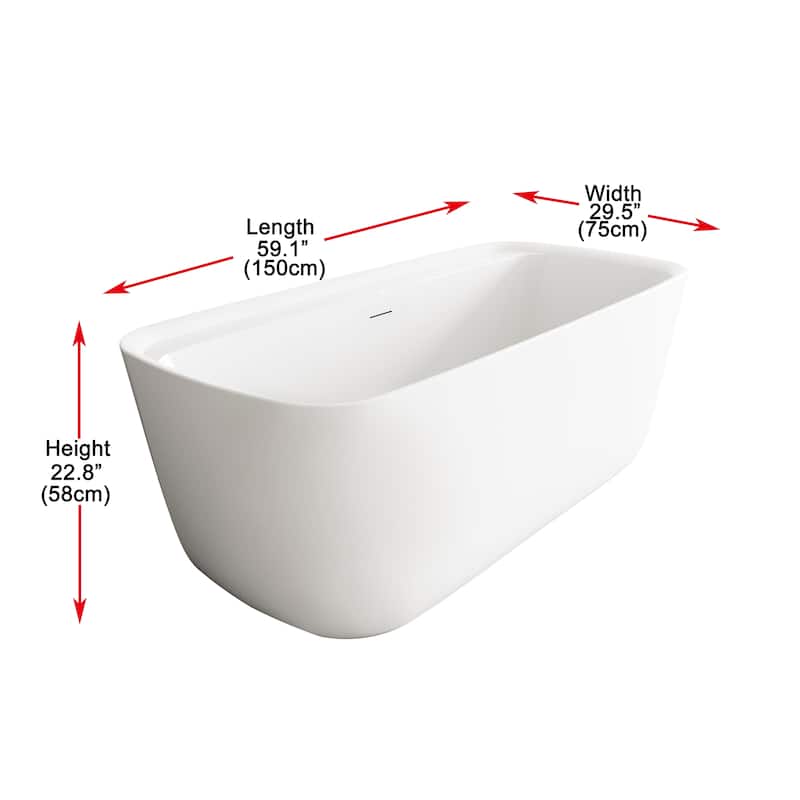 Chad Soaking Bathtub in Glossy White