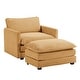 preview thumbnail 17 of 150, Corduroy Sectional Sofa with Removable Ottomans & Ultra-soft Cushions for Living Room & Bedroom 1 Seat with 1 Ottoman - Mineral Yellow