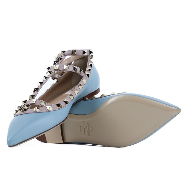 valentino blue rockstud shoes
