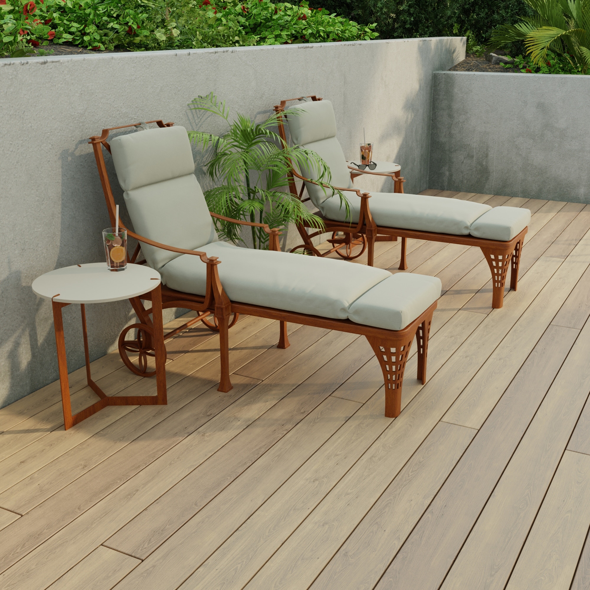 72 x 22 Gray Solid Outdoor Chaise Lounge Cushion with Ties and Loop 72 L x 22 W x 3.5 H
