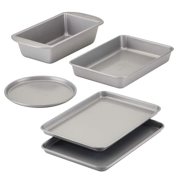 Nordic Ware 5 Piece Aluminum Air Fry and Compact Oven Bakeware Set, Silver