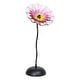 preview thumbnail 4 of 3, Fiore Bloom 23 IN Tall Pink Flower Art Glass Sculpture with Metal Stand