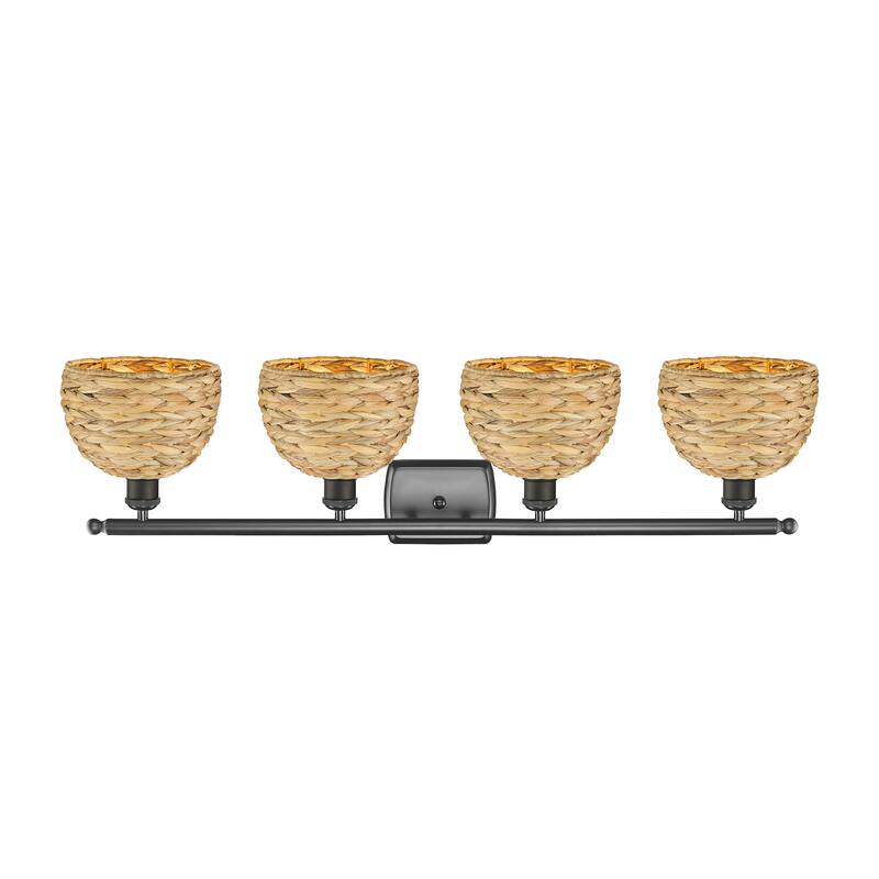 Innovations Lighting 516-4W-12-38 Woven Rattan Vanity Woven Rattan 4