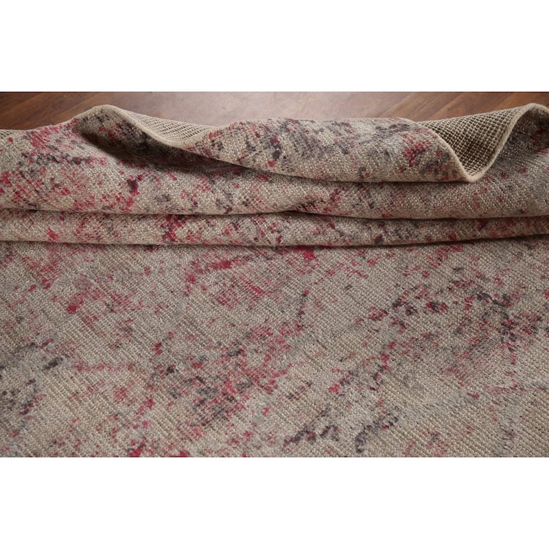 Abstract Rug Handmade Contemporary Wool Carpet - 8'0"x 9'11"