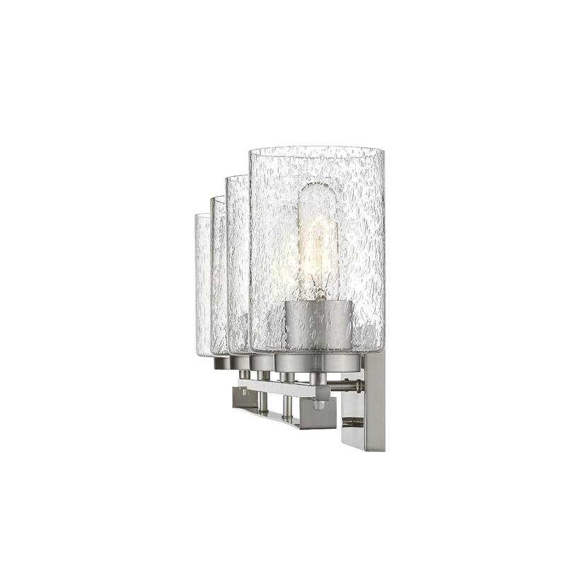 Modern Flush Mount Wall Light Fixture with Clear Bubble Glass Shade and LED Compatible for Bedroom