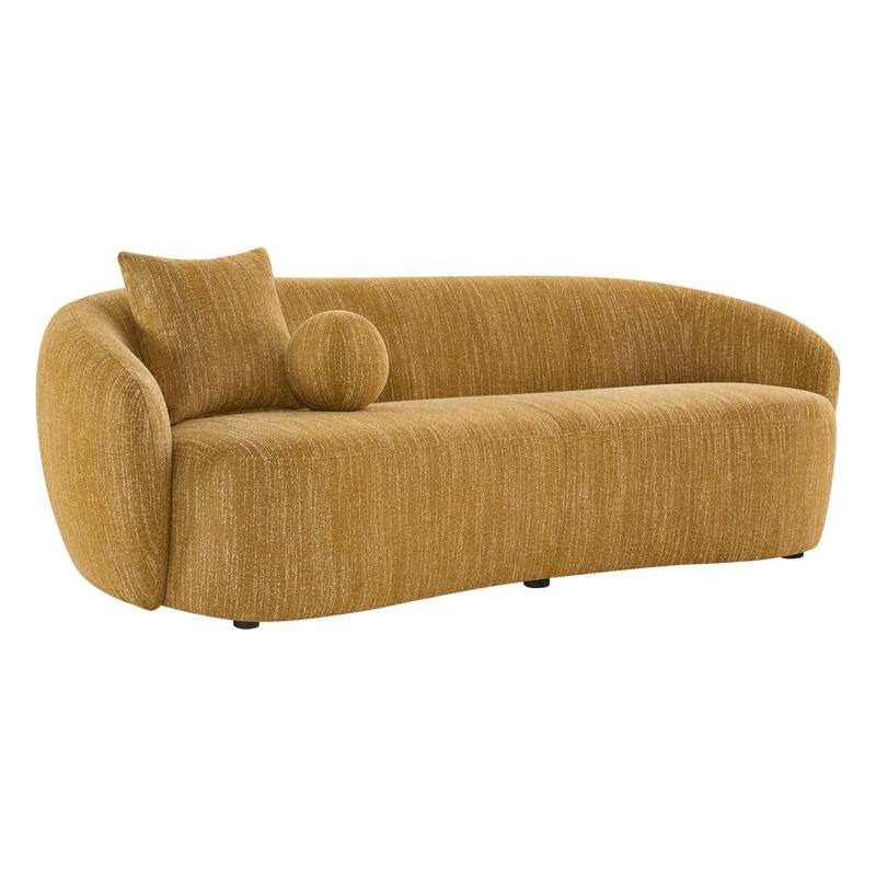 Spruce & Spring 89'' Boucle Upholstered Hugger Curved Sofa